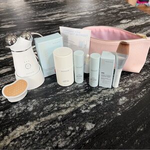 NuFace Microcurrent Facial  Device & Skincare Set with Pink Travel Pouch